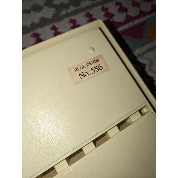 Oneida Blue Denim Fruit Patchwork Embroidered Sterling Silverware Case Vintage - Picture 6 of 9